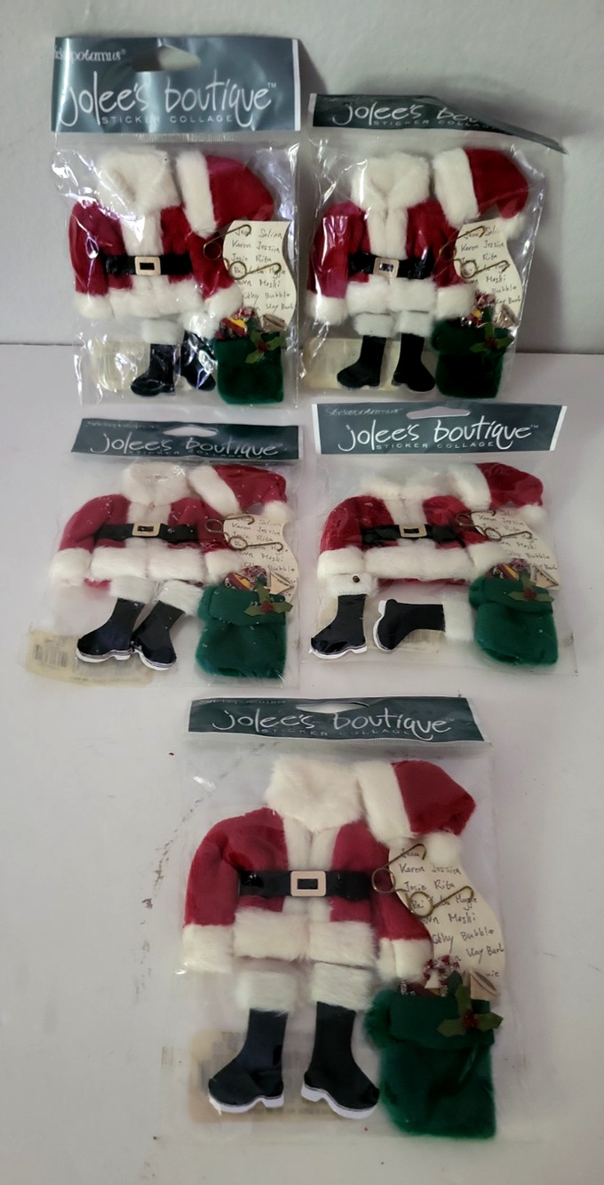 Lot of 5 jolee's boutique Santa Suit Christmas Scrapbooking Stickers Collage